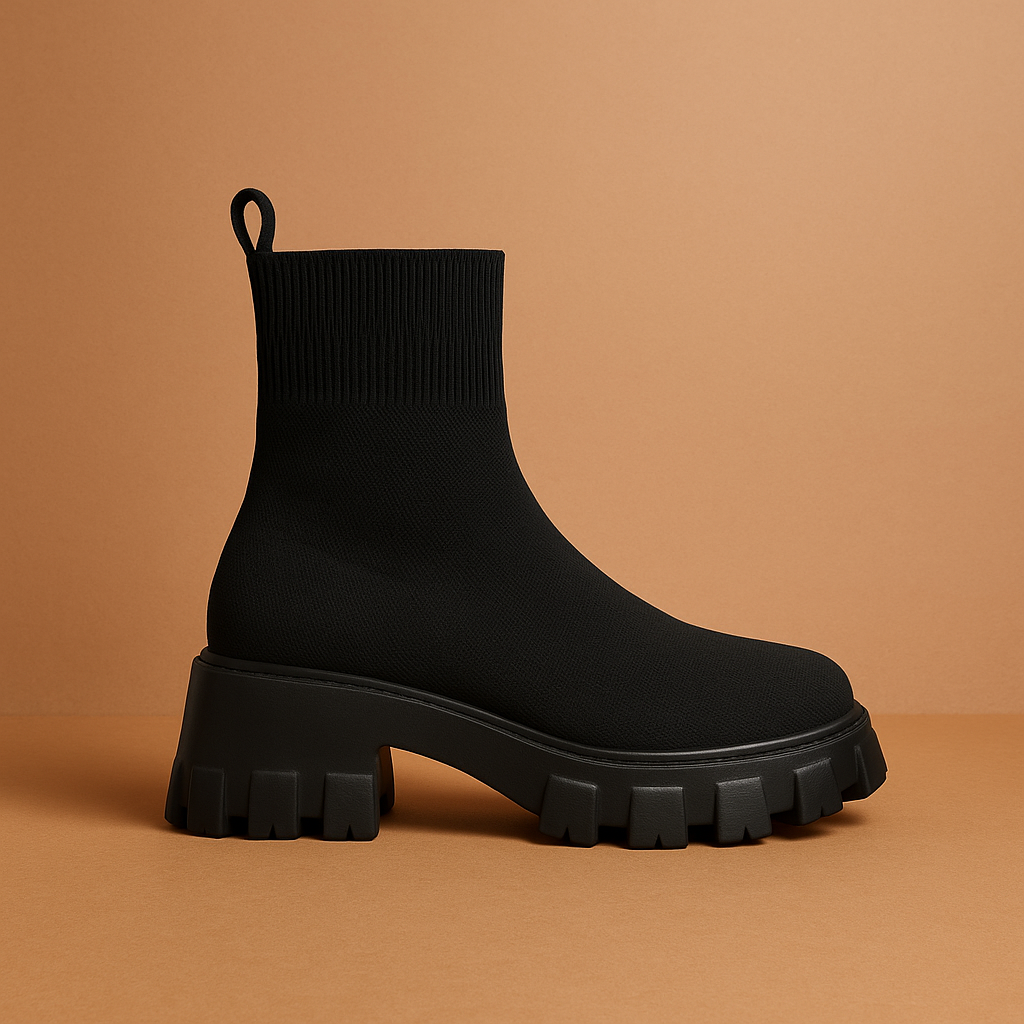 Trendy Women's Platform Ankle Boots with Cozy Slip-On Design
