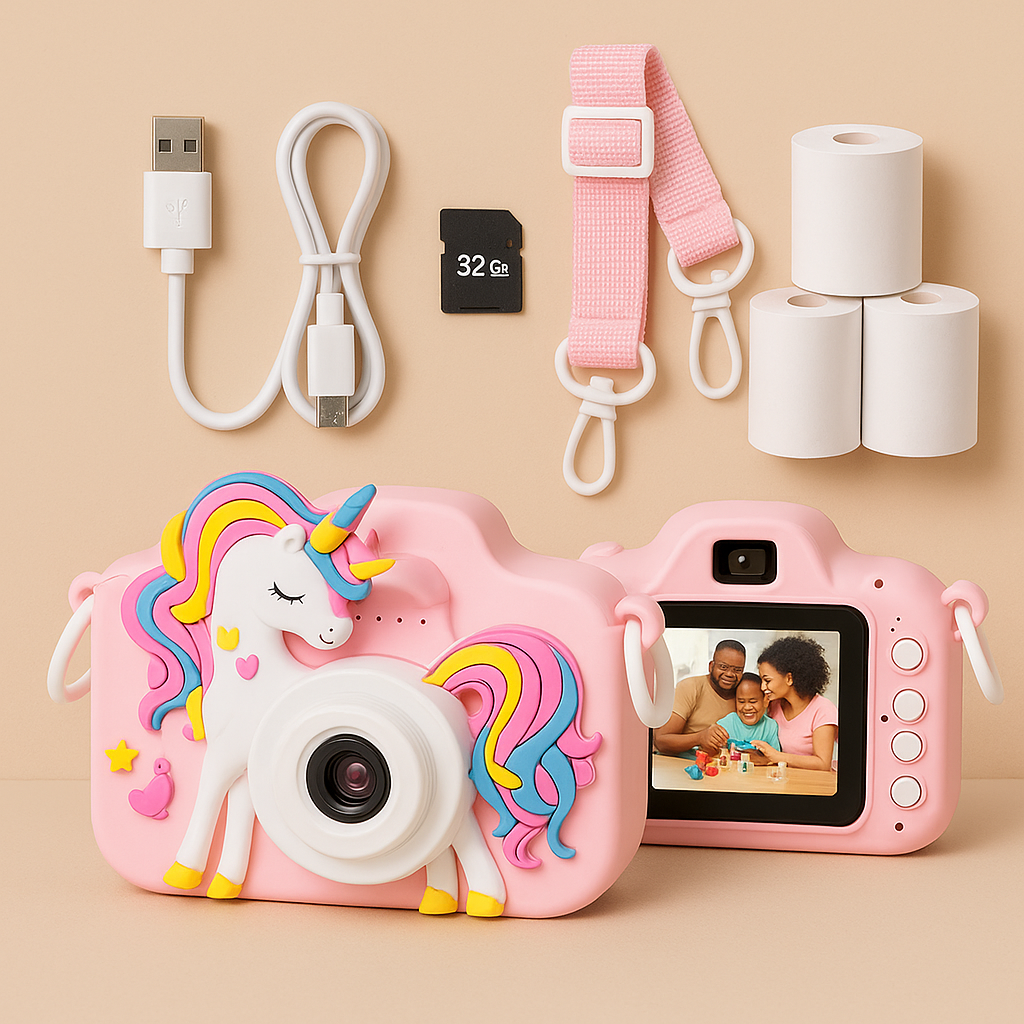 Kids Camera Toys for 3-12 Year Old Girls BoysChildren Digital Video Camcorder Camera Upgrade Kids Selfie Camera HD Kids Digital Video Cameras for Toddler with Cartoon Soft Silicone Cover