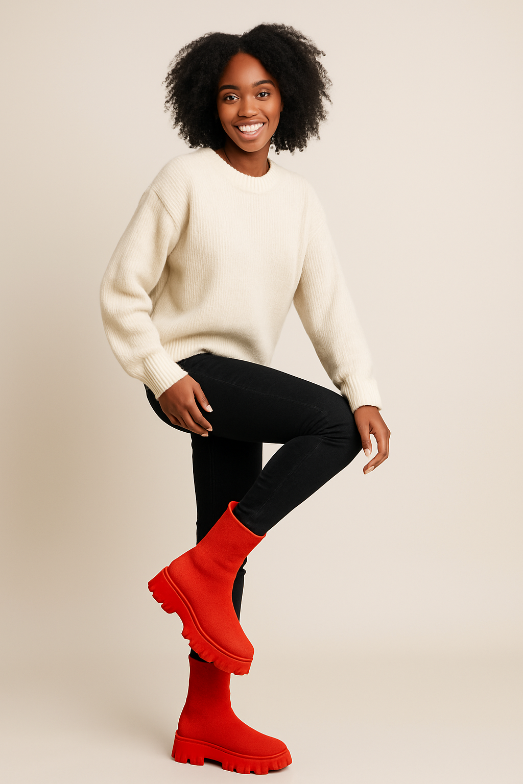 Trendy Women's Platform Ankle Boots with Cozy Slip-On Design