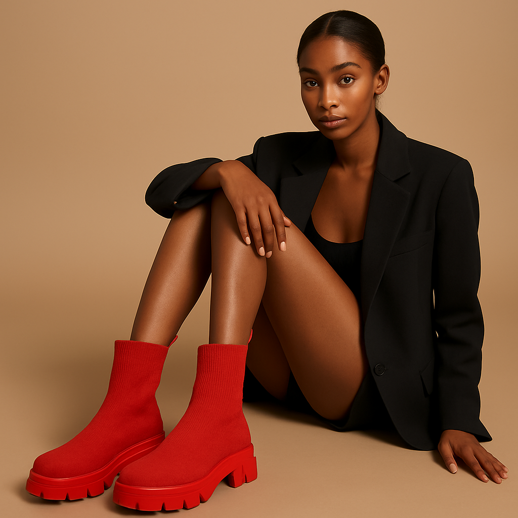 Trendy Women's Platform Ankle Boots with Cozy Slip-On Design