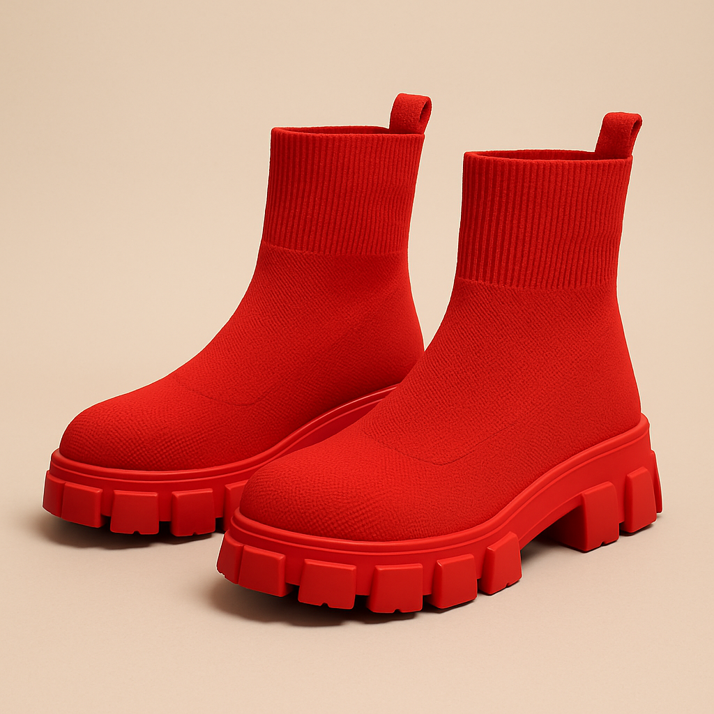 Trendy Women's Platform Ankle Boots with Cozy Slip-On Design