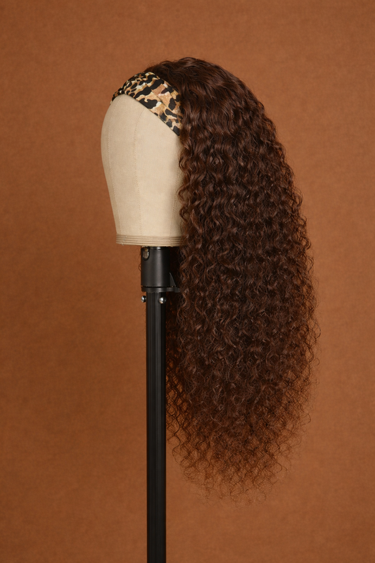 Deep Wave Brown Headband Wig 28 Inch