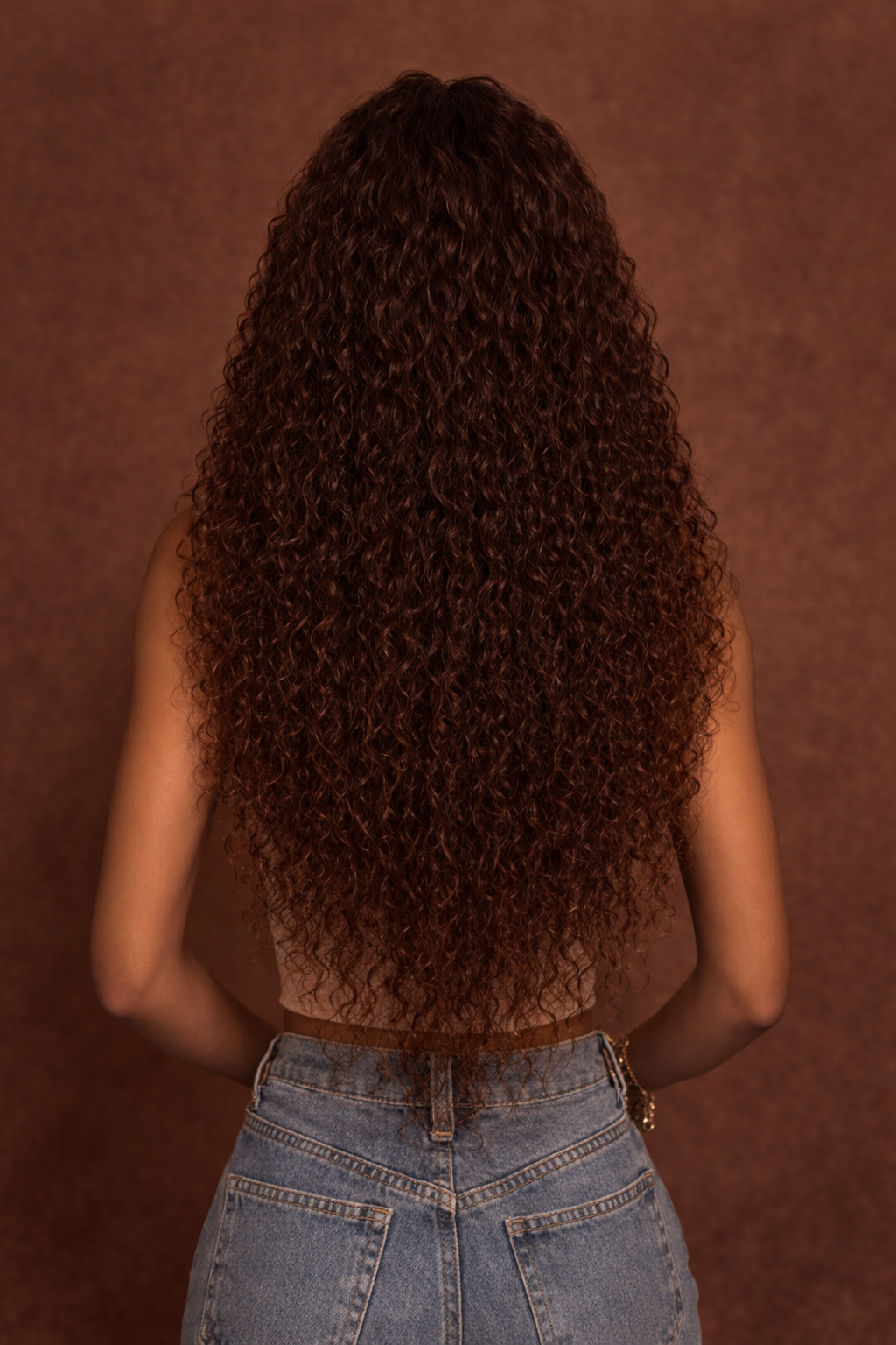Deep Wave Brown Headband Wig 28 Inch