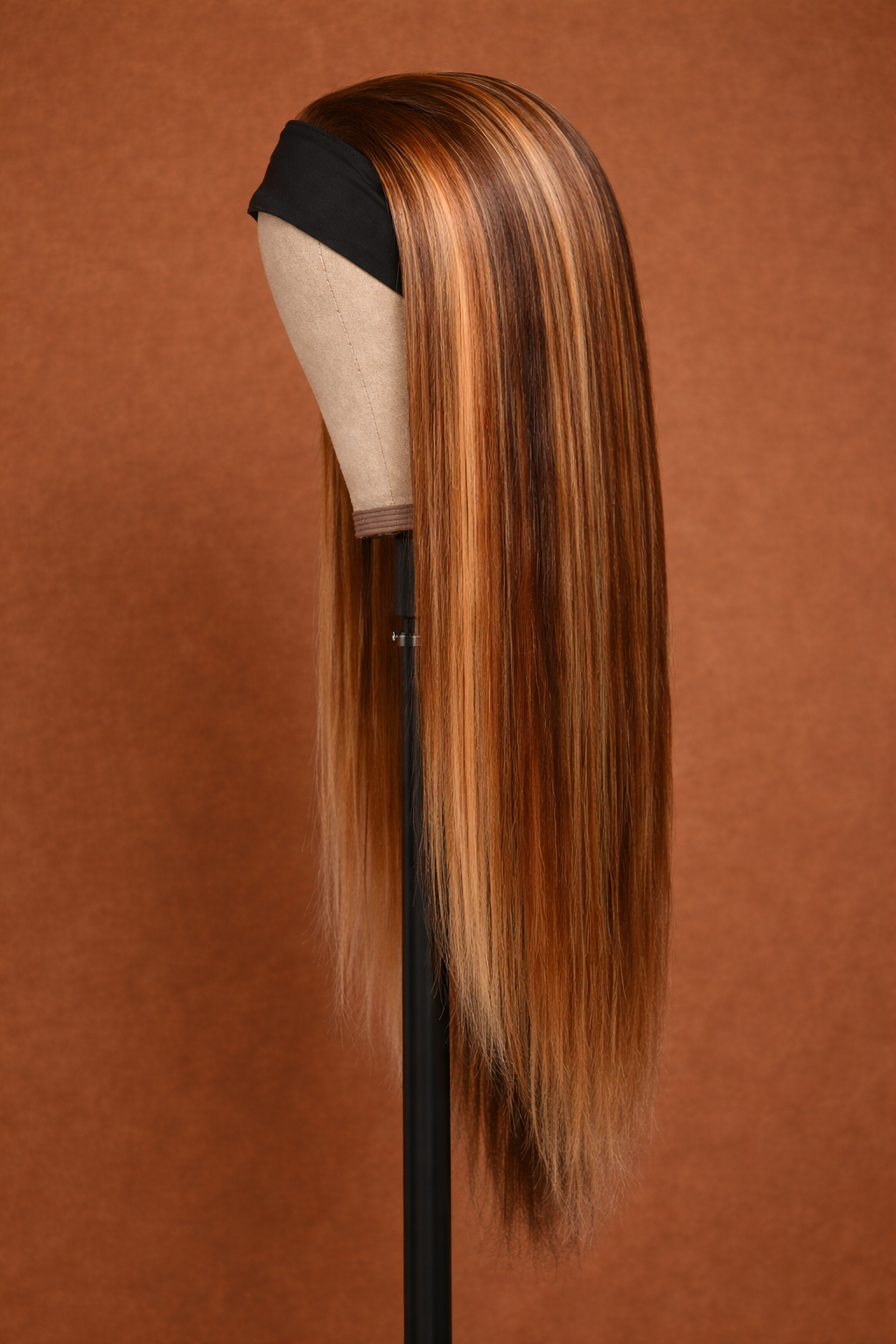 Honey Blonde Highlighted Straight Headband Wig