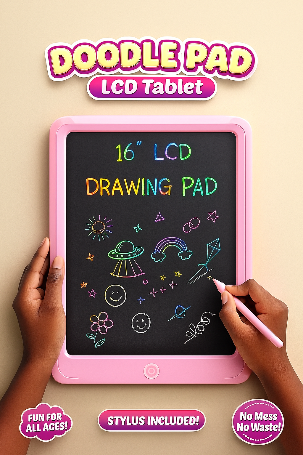 Doodle Pad™ 16” LCD Drawing Tablet – With Stylus