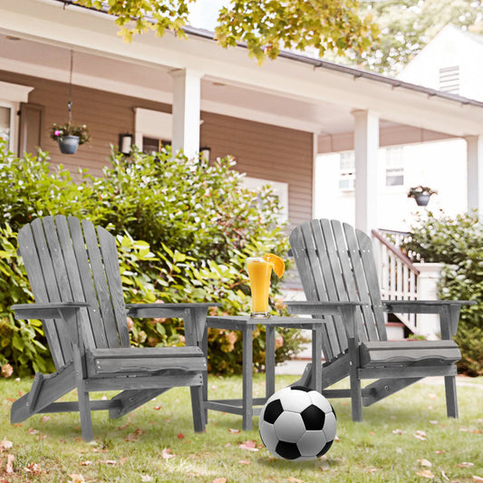 Wooden Adirondack Outdoor Patio Chair Set