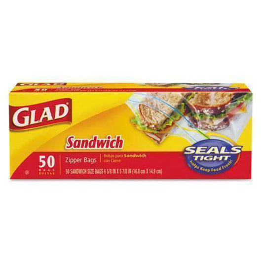 Glad Zipper Bags Sandwich 50 bags