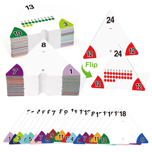 Edulok Addition and Subtraction Flash Cards Triangle Math Flash Cards Math Games for Kids Math Manipulatives Kindergarten Learning Activities Preschool Classroom Must Haves Homeschool Supplies