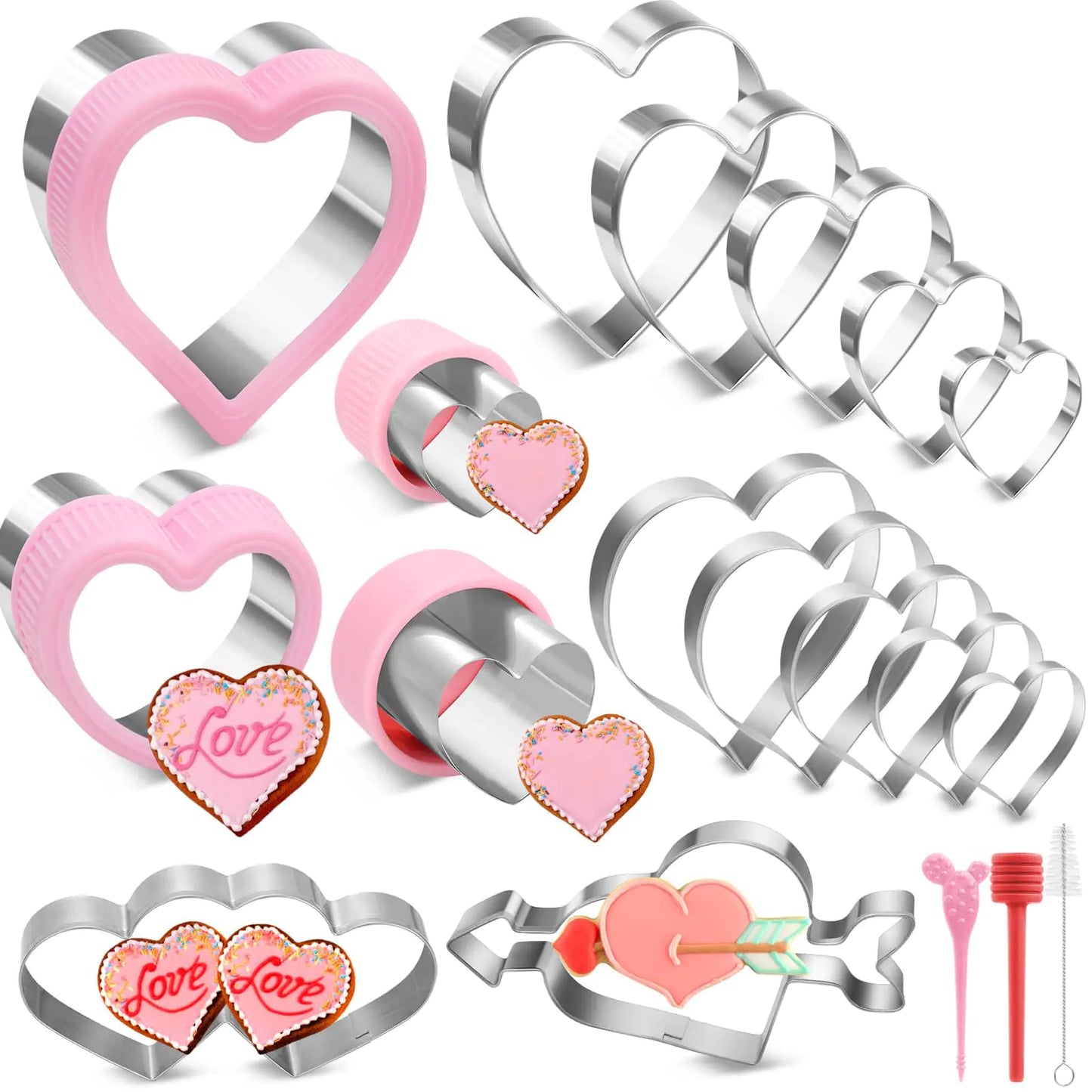 16-Piece Heart Shape Cookie Cutter Set