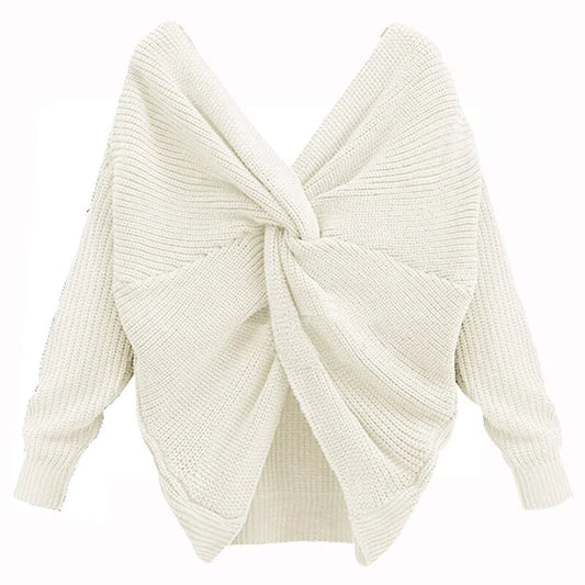Knitted V-Neck Plus Size Sweater: Winter Women's Fashion