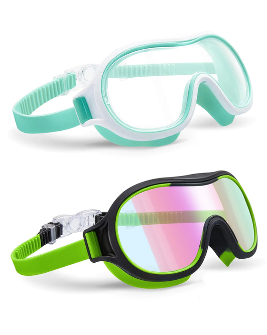 Aegend 2 Pack Swim goggles for Kids 3-15 Anti-Fog Anti-UV Wide Vision Waterproof No leak Swimming goggles for Boys Girls