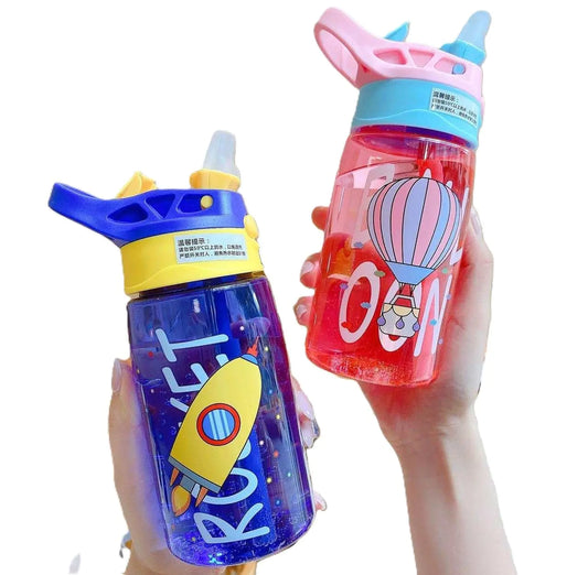 2 Pack Kids Water Bottle w/ Straw