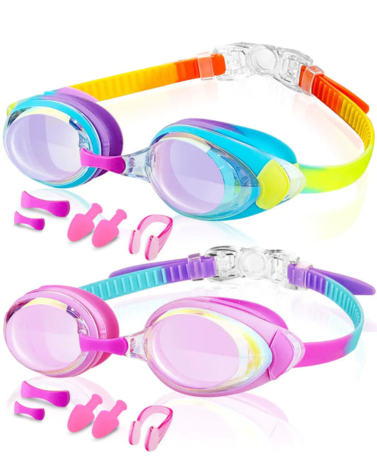Victoper Kids Swim Goggles 2 Pack Anti Fog & UV Swimming Goggles for Child 3-15