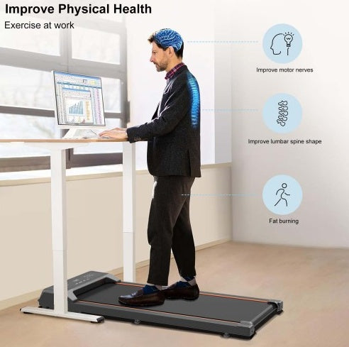 Under Desk Jogger with LED & Remote, 2.5HP Compact Treadmill