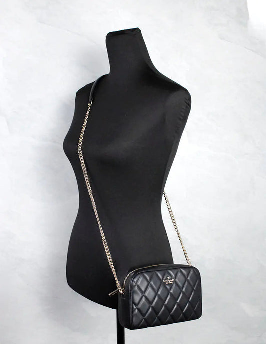 Kate Spade Carey Mini Black Quilted Camera Crossbody Bag