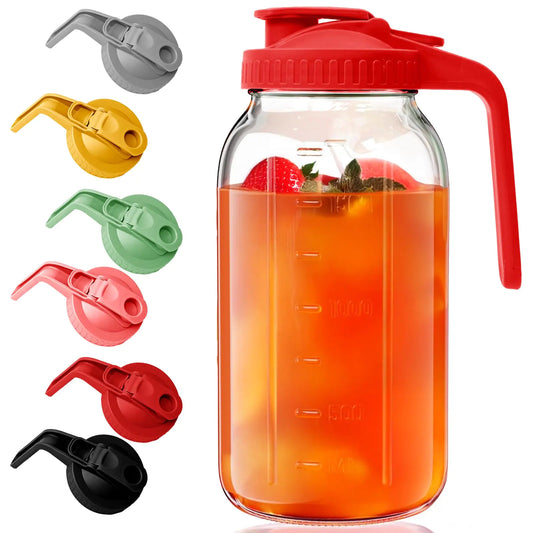 64 oz Glass Mason Jar Pitcher