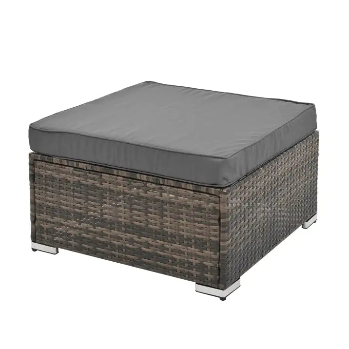 Outdoor Wicker Furniture Set W/ Tempered Glass Coffee Table