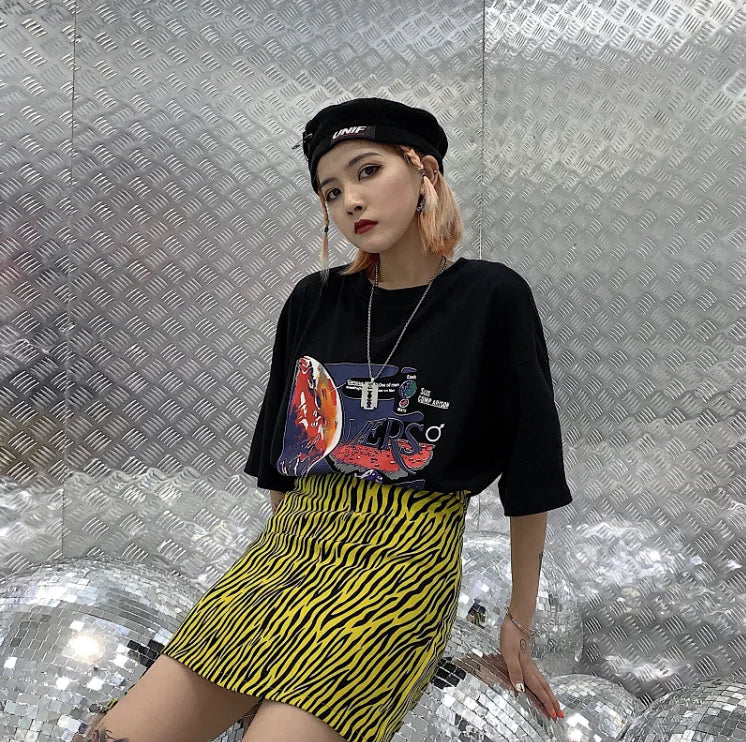 Zebra Print Mini Skirt, Bodycon Skirt, A-Line Skirt