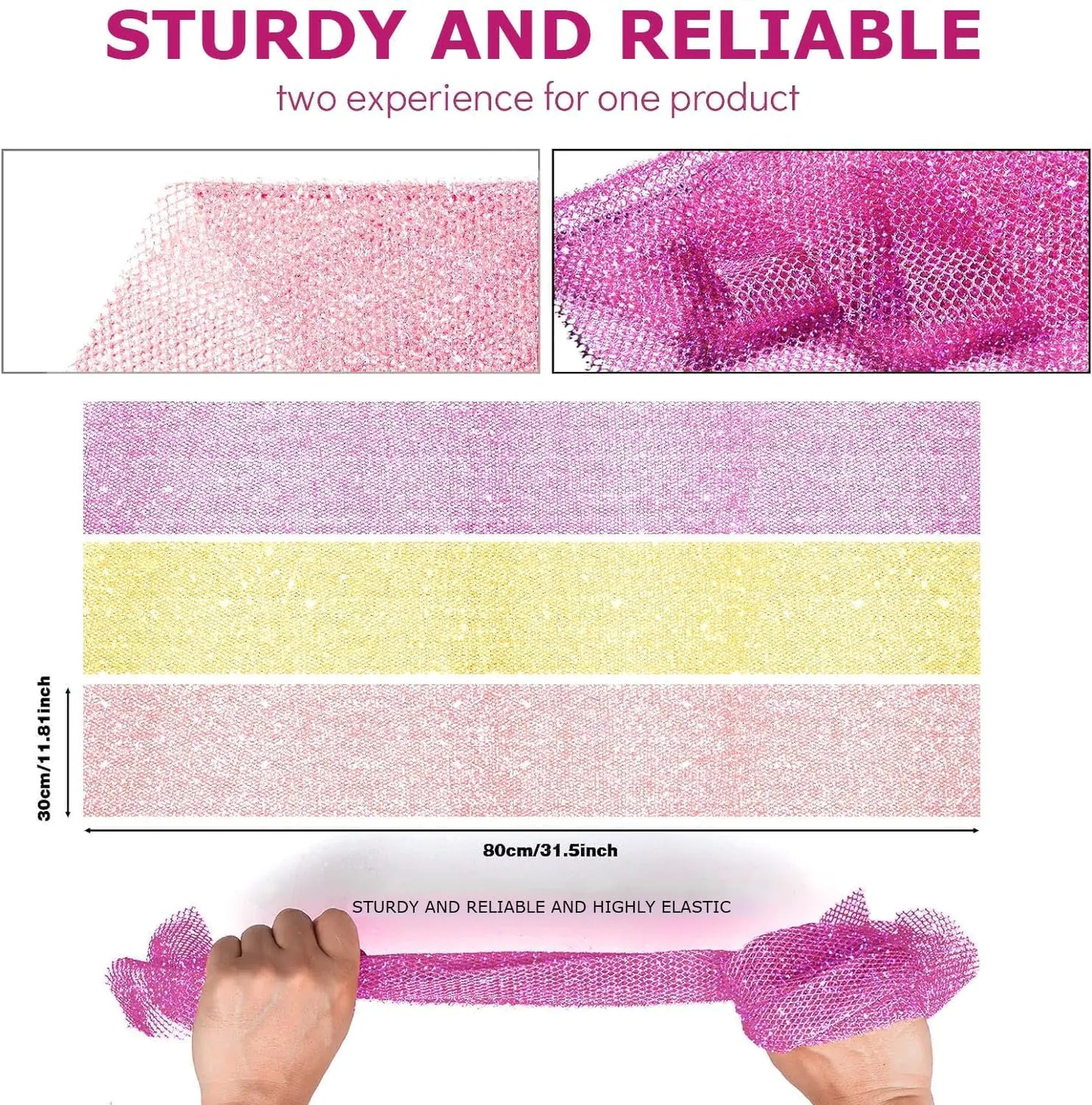 3 Piece Bright Style African exfoliating net Exfoliating Shower Sponges