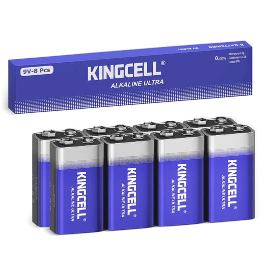 KINGCELL 9V Batteries 8 Pack