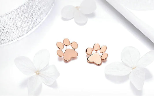 Paw Print Stud Earrings