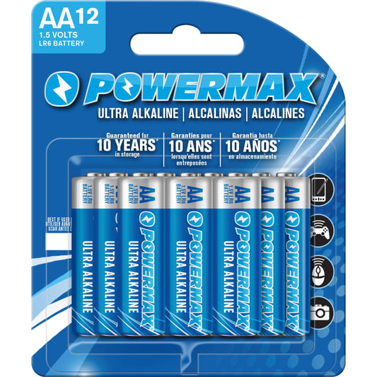 Powermax 12-Count Double AA Batteries