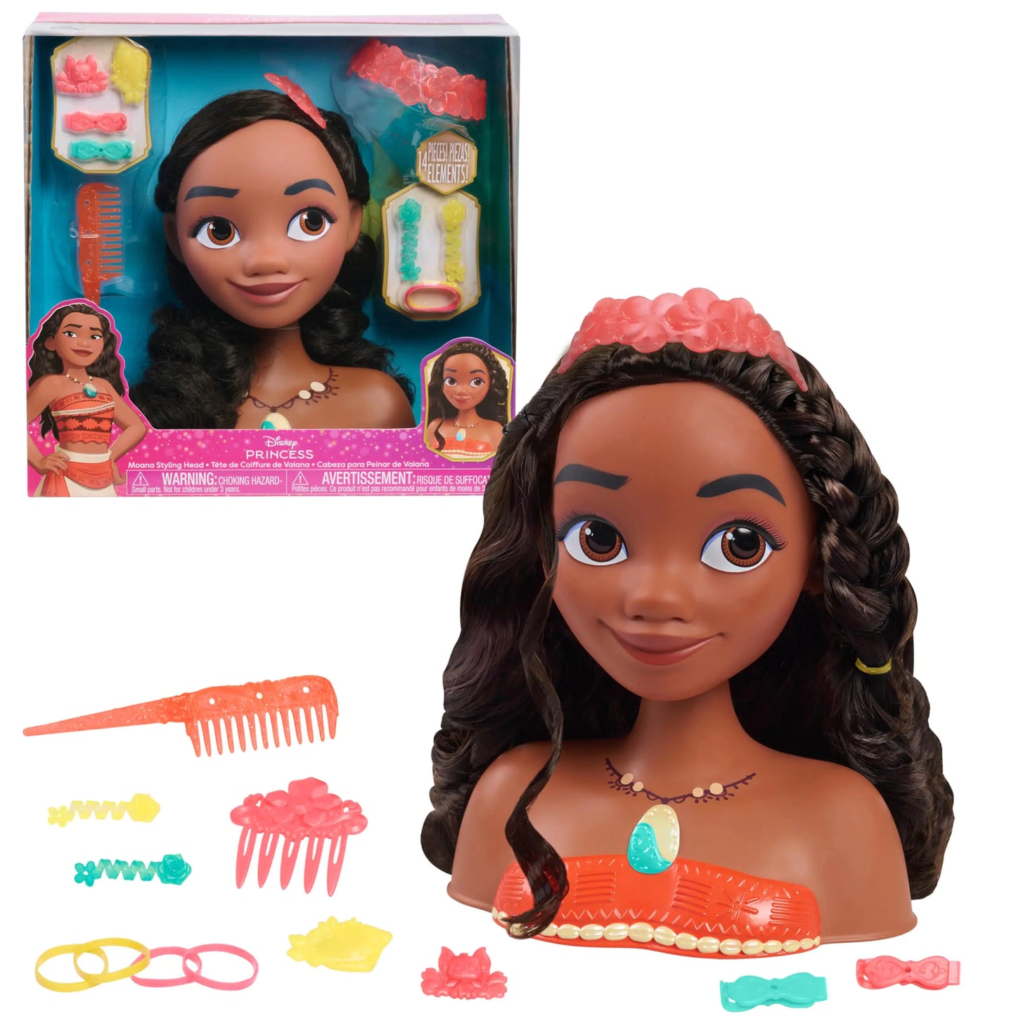 Moana Princess Hair Styling Kit - 14 Pcs