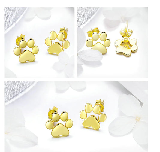 Paw Print Stud Earrings