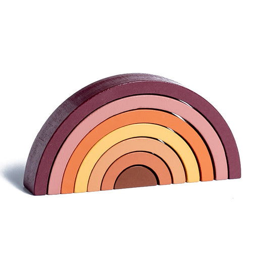Kids Montessori Wooden Rainbow Building Blocks